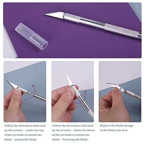 Exacto Knife Kit & A5 Cutting Mat, Precision Carving Craft Hobby Knife Set with 20 Pcs Exacto