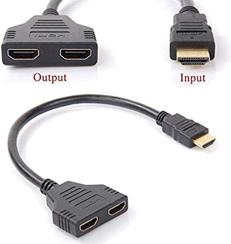 Phoebe168 1080P HDMI Male to Dual HDMI Female 1 to 2 Way Splitter Cable Adapter Converter for HDTV/DVD Players/ PS3 /STB/and Most LCD Projectors