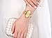 Affute Luxury Gold Women Watch with Crystal Rhinestone Leather Band Strap