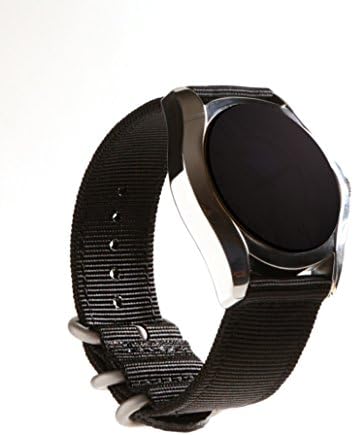 KoolBands 18mm, 20mm, 22mm And 24mm Tough Royal Woven Nylon Wrist Band Strap Bracelet with Stainless Steel Buckle (Black, 24)