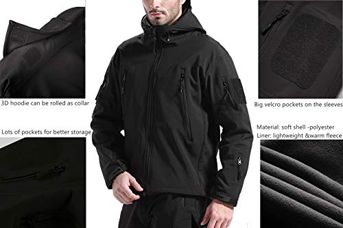 image for ADAFAZ Hunting Jacket Waterproof Softshell Hunting Suit Camouflage Hoo