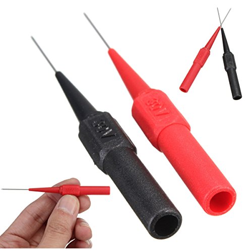 Pink Lizard Insulation Piercing Needle Non-destructive Multimeter Test Probes Red/Black