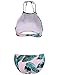 Ekouaer Womens Forest Leaves Printing High Neck Halter Bikini Set Swimsuit (Pink, L)