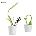 Desk Lamp MECO Working Light USB Rechargeable Desk Light Eye-care studying lamp Flexible Neck 3-Level Dimmer LED reading lamp with Touch-Sensitive Switch and Decor Plant Pencil Holder(Green)