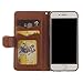 iPhone 8 Wallet Case,For iPhone 7 Wallet Case,Valentoria® Mandragora Flower Premium Vintage Emboss Leather Wallet Pouch Case with Wrist Strap for iPhone 8/7 4.7inch(Brown)