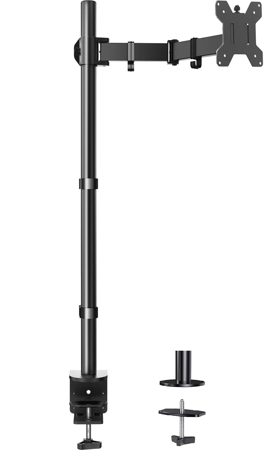 Photo 1 of HUANUO Monitor Arm Desk Mount, Fully Adjustable Stand Computer Mount for 13-32 In Screen, Ultra Wide Screen to 38In, Single Extra Tall 39 Inch Monitor Stand Holds up to 22lbs with C Clamp/Grommet Base