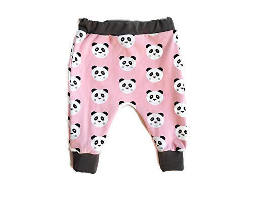 Pantalon Sarouel Bebe Fille 12 Mois Pandas Fond Rose Jersey De Coton Amazon Fr Handmade
