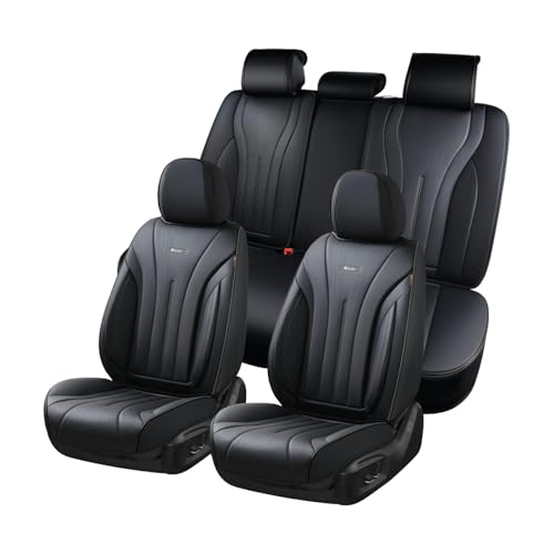 Coverado Car Seat Covers Full Set, Waterproof Nappa Leather Seat Cover for Cars…