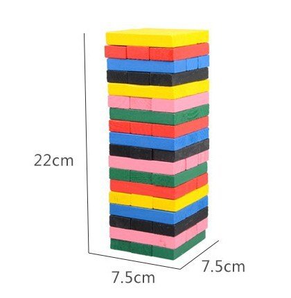 Weoxpr 54 Pcs Colorful Wooden Deluxe Stacking Gameâ€”Best Stacking Game For Party Gifts For Kids Both Boys And Girls. Perfect Birthday Presents .Good For Intellectual Developmentï¼ˆMulticolourï¼‰