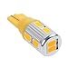 Partsam 5x Amber Yellow 10-5730-SMD Super Bright 168 2825 W5W 194 T10 LED bulbs Replacement For Cab Marker Clearance Top Roof Running Lights 12V Car Light