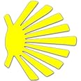 Yellow Shell Shape Only - NO Background Sticker (Walk Hike Journey Camino Santiago Logo Spain Window Decal for car Truck or Laptop (3 inch)