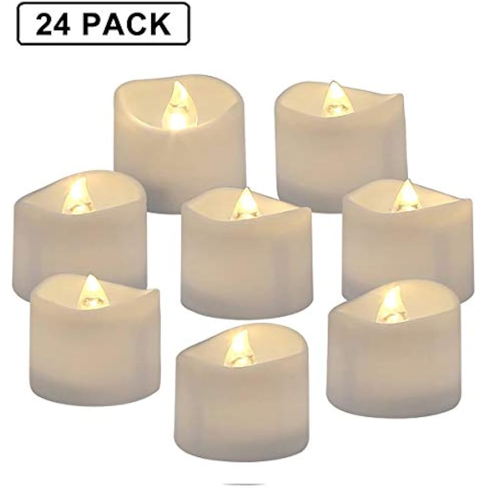Homemory Battery Operated LED Tea Lights, Pack Of 24, Flameless Votive