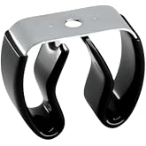 Spring Clip, Grip Clip, Holds 3/4"-1 1/8" Inch Diameter, (4) Four Pack with Screws, Broom, Pipe, Tool Holder for Wall, Truck, Garden, Gibson Gripper Clips, part 225-HL, Made in USA, Silver and Black