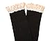 Dosoni Womens Crochet Lace Trim Cotton Knit Footed Leg Boot Knee Stocking (Black)