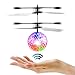 MIYUE RC Flying Toy, RC Flying Ball, RC Infrared Induction Flying Disco Ball Built-in Shinning LED Lighting for Kids, Teenagers RC LED Flying Ball Helicopter Infrared Drone Toys for Boy and Girls