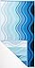 Arus Jacquard Woven Turkish Terry Cotton Beach Towel, Waves, Blue, 28x55