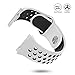UMTELE Compatible for Fitbit Ionic Band, Two-Toned Perforated Strap Breathable Accessory Wristband with Quick Lock&Release Buckle Replacement for Fitbit Ionic Smart Watch, Large, White/Black