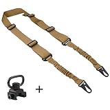 accmor 1 Pcs 2 Point Rifle Sling & 1 Pcs QD Sling Swivel, Multi-Use Two Point Gun Sling/Rifle Sling with Length Adjuster for Outdoor Sports