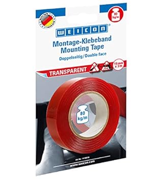 WEICON Montage-Klebeband transparent / Doppelseitiges Klebeband / extra stark / haftet auf Glas Metall Kunsstoff / für Auto O