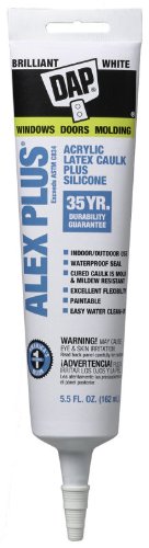 12 Pack Dap 18128 ALEX PLUS Acrylic Latex Caulk Plus Silicone - White 5.5-oz Tube