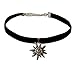 Alpenflüstern Traditional Velvet Choker Rhinestone Edelweiss Large, Ladies costume jewelry, bavarian necklace close-fitting, elastic narrow choker for Dirndl, Leather trouser, Oktoberfest (black)