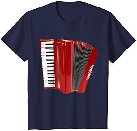 Kids Accordion T-Shirt jew's-harp squeezebox harmonic polka music 12 Navy