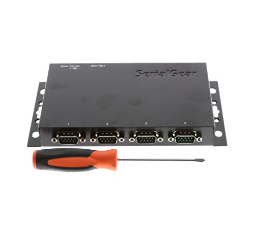 SerialGear Industrial 4-Port DB-9 RS232 to USB Adapter with Isolation and Surge Protection
