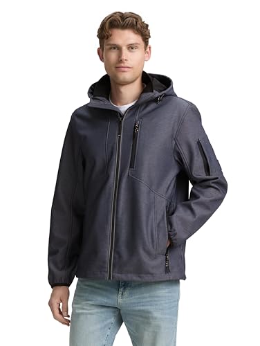 TOM TAILOR Chaqueta para hombre, 38220 Blue Softshell Melange, L