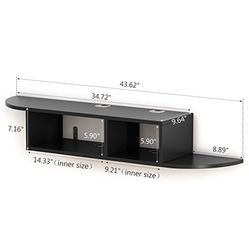 Tribesigns Wall Mounted Media Console, Modern Floating TV Stand Shelf
