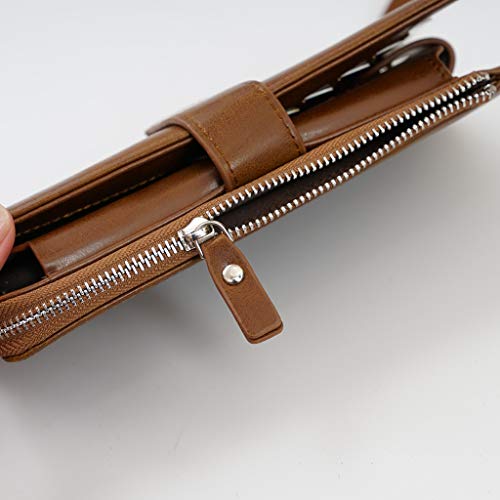 Kecar❤Men Long Wallet, Business Money Clip Zipper Coin Clutch Bag Mobile Phone Bag, Retro Purse Handbag for Wedding, Party, Daily Casual Wearing, Travel, Office Occasion