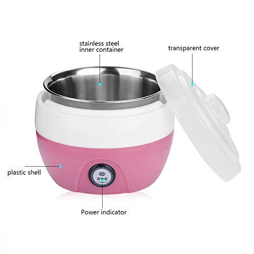 Automatic Yogurt Maker, 1L Household Electric Automatic Yogurt Yoghurt DIY Maker Stainless Steel Inner Container 220V, Yogurt Maker(Pink) - Thumbnail 4