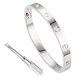 QUEEN JULIA Bracelets for Women Love Bracelet Bangle for Couples Buckle Pulseras de Mujer Titanium Steel Girlfriend Boyfriend Valentines Wedding
