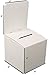 MCB - Medium Cardboard Box - Ballot Box - Suggestion Box - Raffle Box - Ticket Box - with Removable Header for Tabletop Use (5 Pack, White)