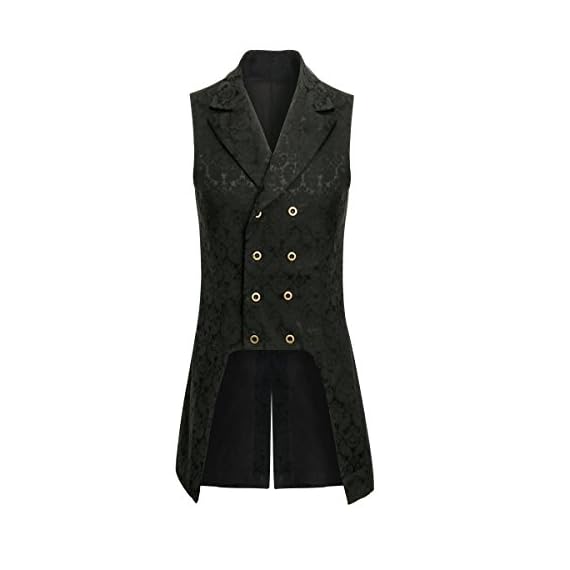 COSFLY-Men-Double-Breasted-Lapel-Collar-Waistcoat-Jacquard-Vest-Gothic-Steampunk-Black-X-Small