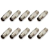 Wsdcam 10 Pack BNC Connectors - BNC Female to Female Coupler Jack Straight Convert Connector BNC Adapter for CCTV Security Camera