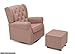 Delta Children Diamond Tufted Gliding Ottoman, Blush