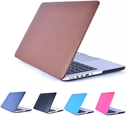 YIYINOE - Pro 13 inch Ultralight Ultrathin Plastic + PU Leather Hard Case for Apple Macbook Pro 13.3" Models: A1278 with or without Thunderbolt Shell Cover + Clear Screen Protector BROWN