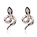 Naivo 18K Rose Gold Snake Stud Earring With Swarovski Crystals