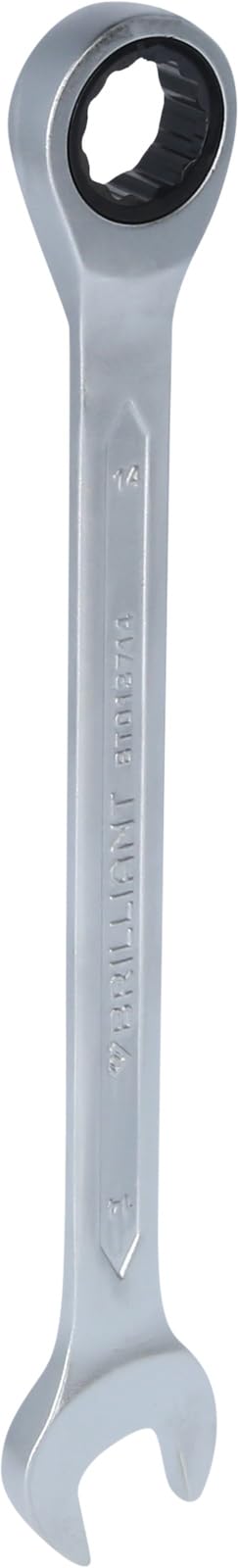 BRILLIANT TOOLS BT013714 Ratchet Ring Spanner, 14 mm [Powered by KS Tools]