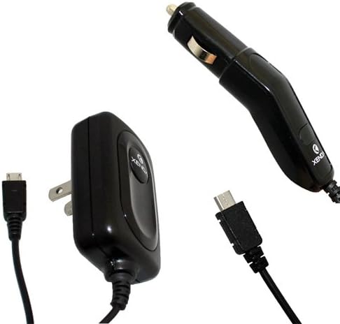 Micro USB Home Wall Travel AC Power Adapter + Auto Vehicle Rapid Plug Car Charger for Motorola HX550, H17TXT, S11-Flex HD, Finiti, Elite Flip