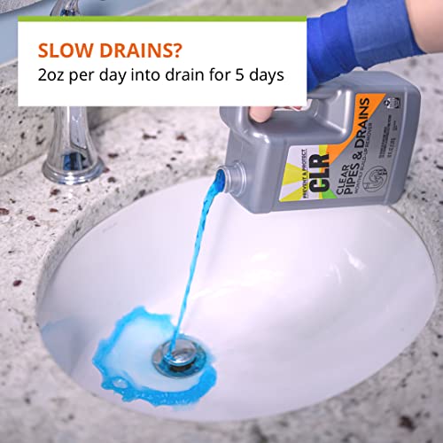 CLR Clear Pipes & Drains Clog Remover and Cleaner, For Shower, Sink, Toilet, Garbage Disposal, 42 Ounce Bottle