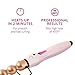 Lee Stafford Coco LoCo Bubble Curling Wand/Beach Hair Curling Iron - Coconut Oil Infused Ceramic Ball Hair Curler with Big Barrel for Professional Spiral Curls - 1 Inch Wide - Light Pink Waver