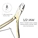 Cuticle Nippers Cutter Trimmer Clipper​ Professional Stainless Steel with Double Springs 1/2 Jaw Dead Skin Remover Manicure Nail Art Tool
