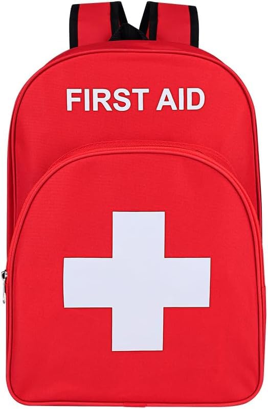 PAXLAMB First Aid Backpack Empty Medical Storage Bag for First Aid Kits Pack Emergency Hiking Backpacking Camping Cycling Riding Climbing Travel Car Nurse (Red, 15.7*11.8*5.9 inch / 40*30*15 cm)