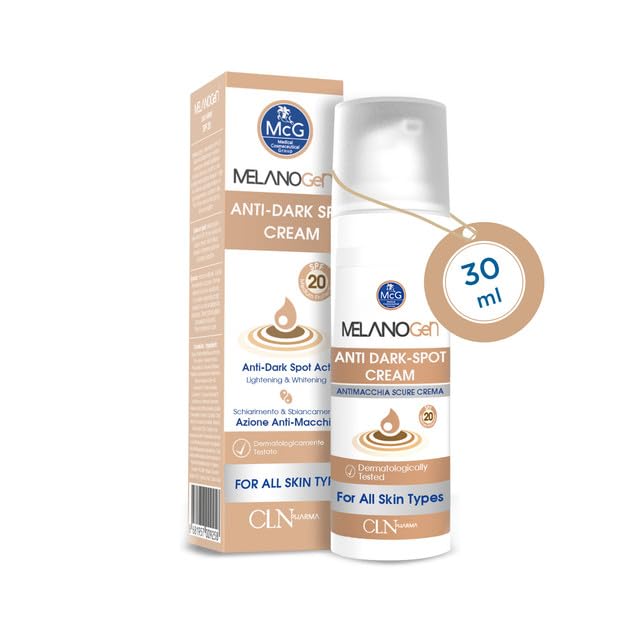 McG Melanogen Dark Spot Corrector Cream - Anti Dark Spot Cream for Face, Body, Underarms, Bikini Area - Lumisphere & Hentowhite for Instant Effective - Glowing Skin for Women and Men - SPF20/30ml