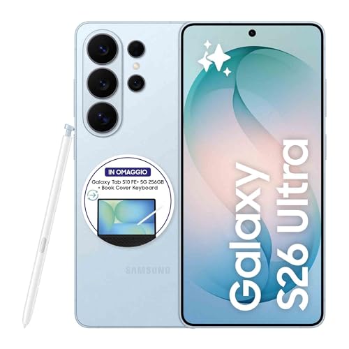 Samsung Galaxy S26 Ultra Smartphone AI, 512GB, 3 anni di Garanzia, Privacy Display Integrato, Processore Potente, Assistente Foto, Camera 200 MP, 5000 mAh, Sky Blue [Versione italiana]