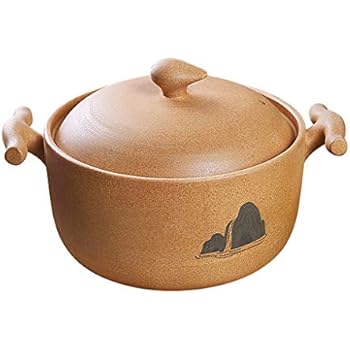YIHOME- Soil Casserole Cooker Manual Household Ceramicschinese Retro Multifunction Gas Soup Stone Pot Health Child High Capacity Non-Stick Pan Cooking Utensils,4.3L