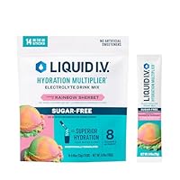 Liquid I.V.® Hydration Multiplier Sugar-Free - Rainbow Sherbet | Electrolyte Powder Drink Mix | 1 Pack (14 Servings)