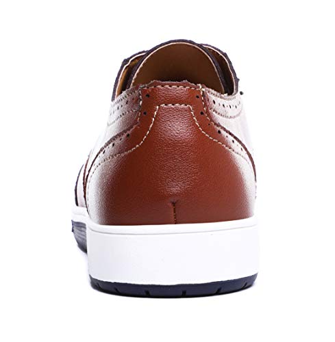 Sanyge Men's Urban Dress Shoes Leather Oxford Shoes Lace Up Classic Workout Flats(Sanyge4012R.Brown40)