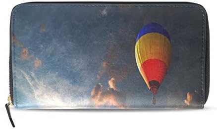 Colorful Sky Hot Air Ballon Long Passport Clutch Purses Zipper Wallet Case Handbag Money Organizer Bag Credit Card Holder For Lady Women Girl Men Travel Gift